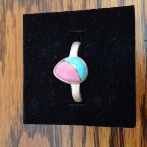 Ring Cotton Candy Turquoise Sterling Silver Size 6